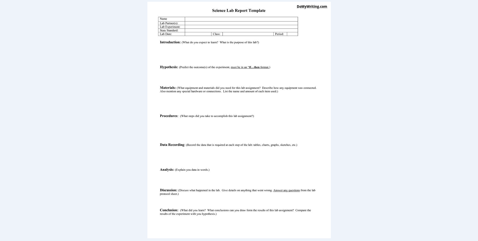 Results Vs Conclusion Of Experiment