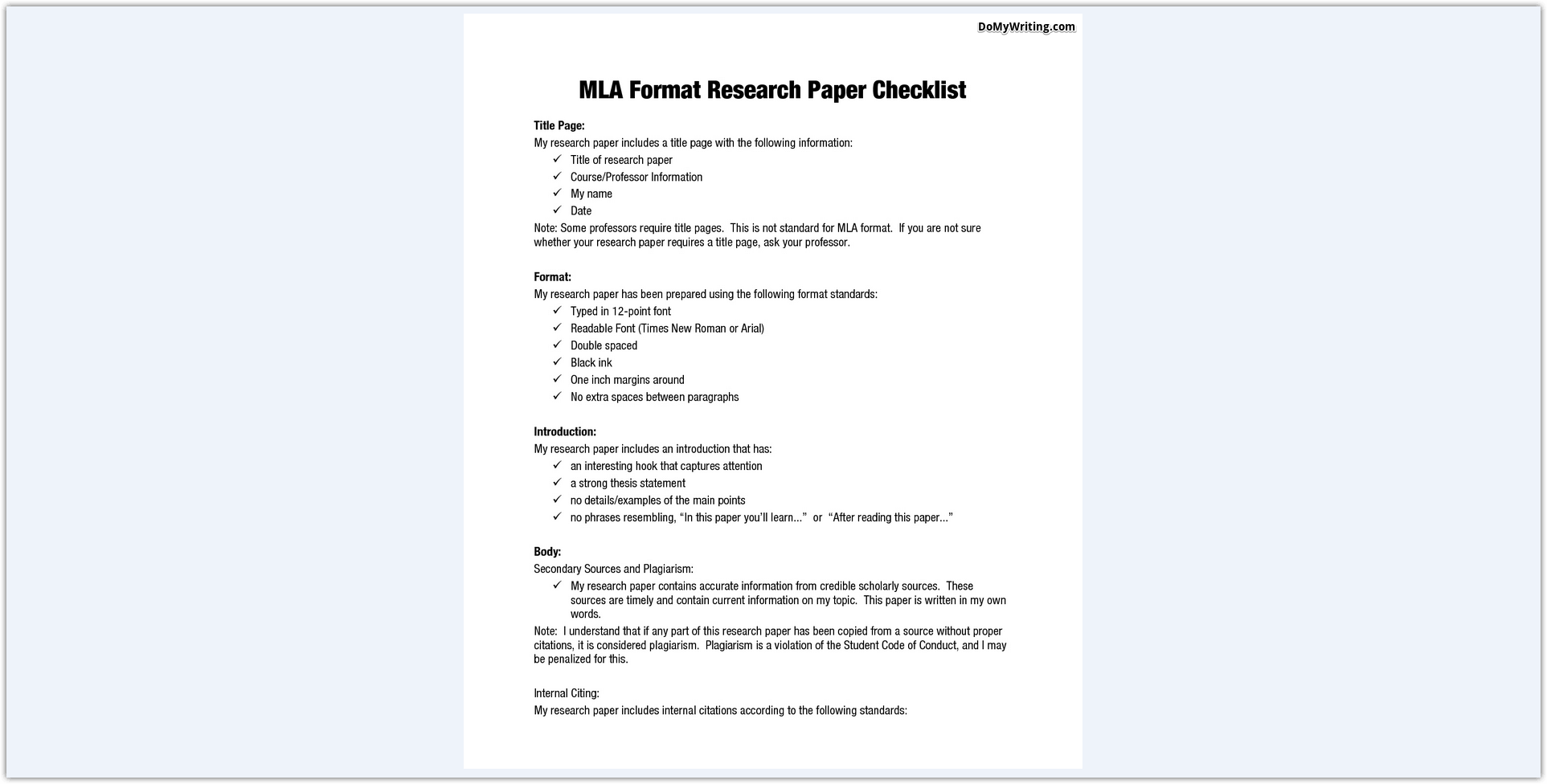 Your Complete Guide To Mla Format Paper With Citation Requirements