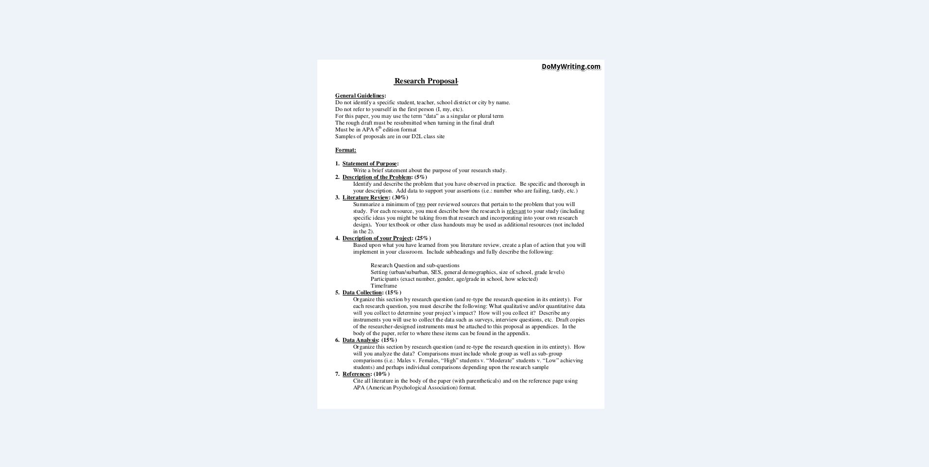 Dissertation Proposal Template Apa from domywriting.com