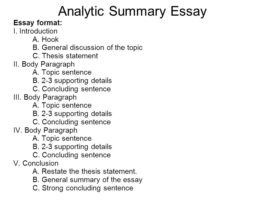 Analytical analysis essay