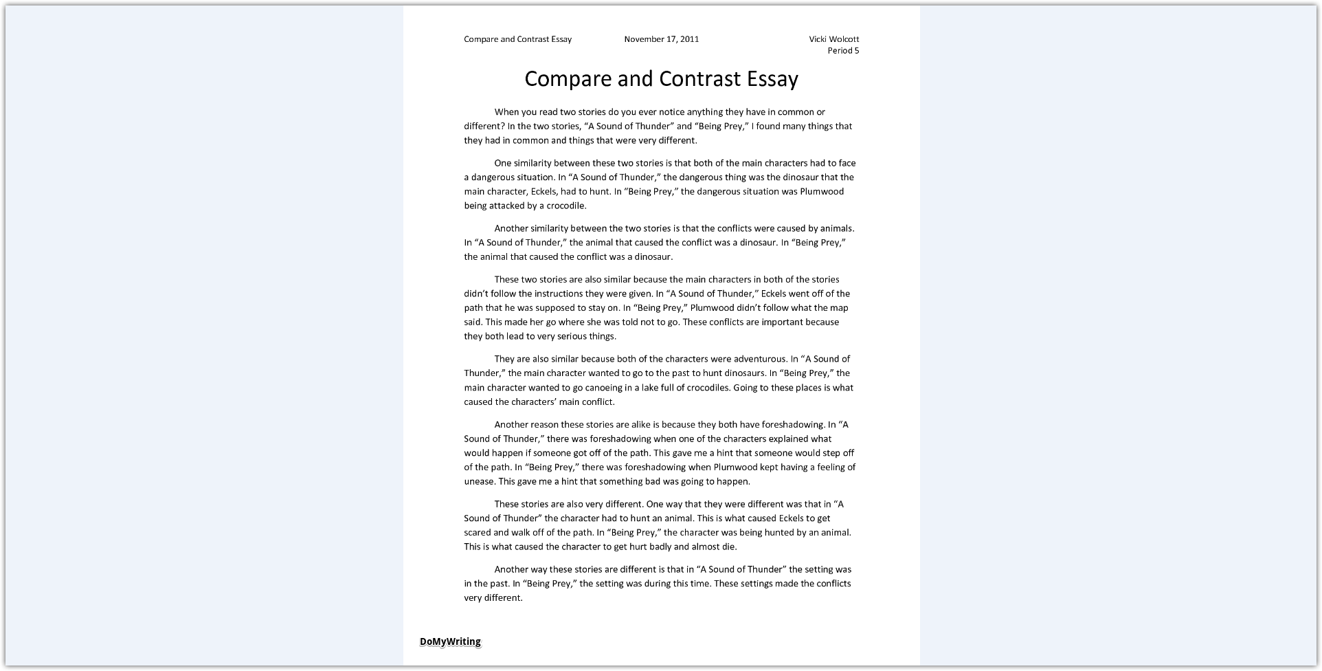 Definition Compare And Contrast Science