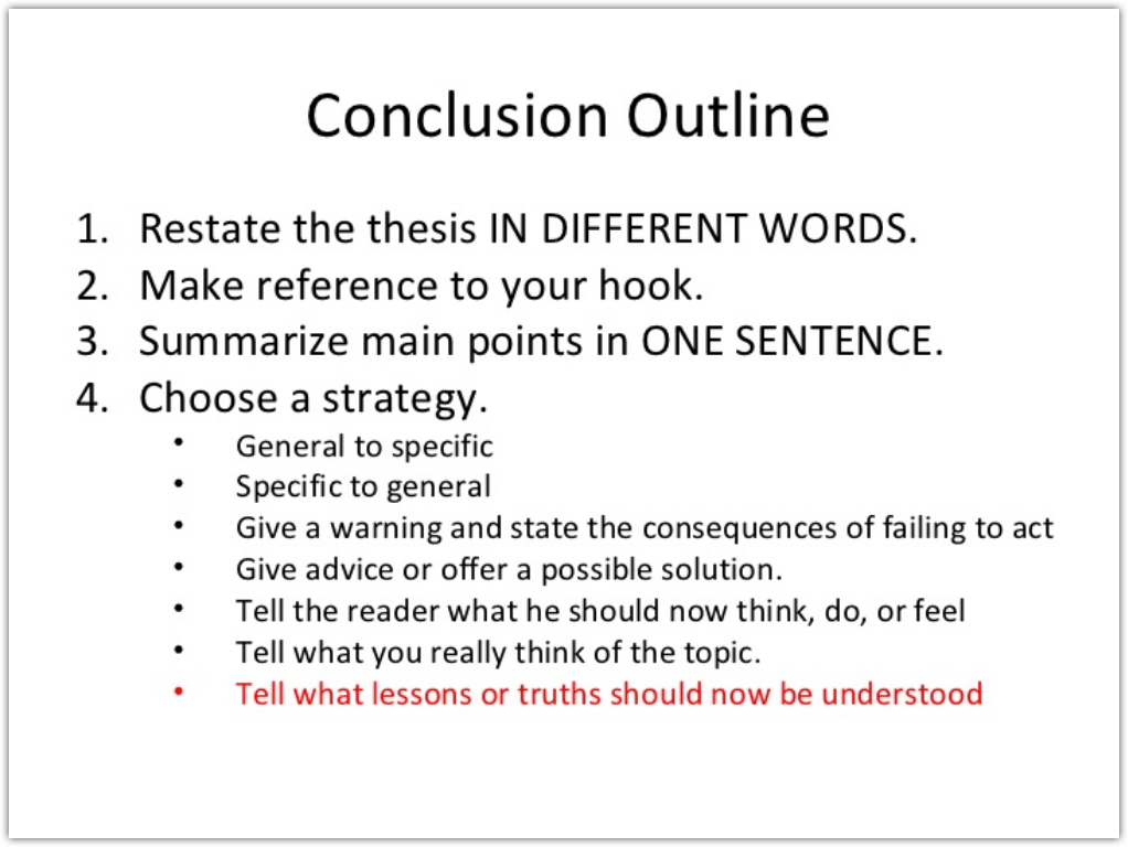 how to write essay conclusion