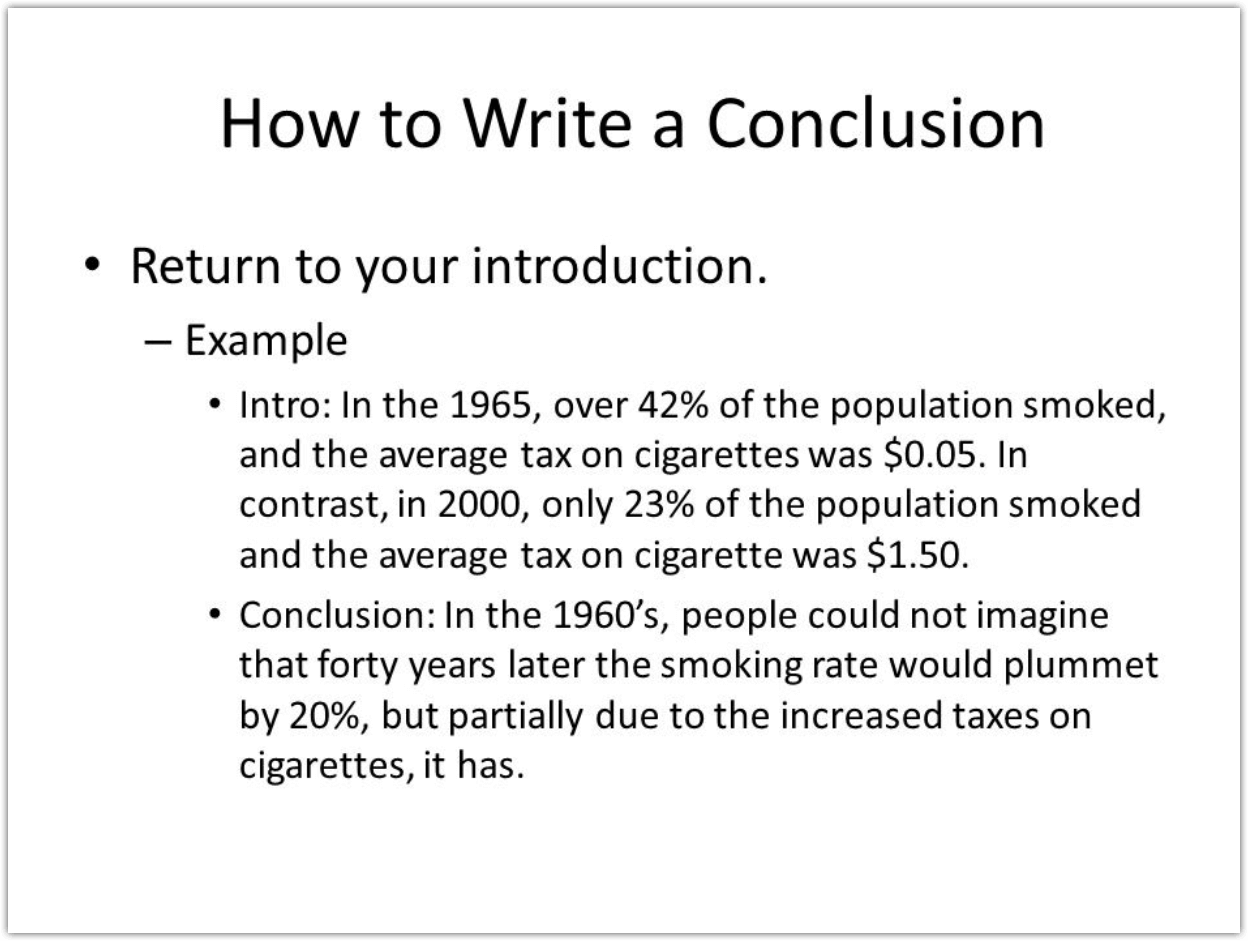 how to write an essay conclusion for a