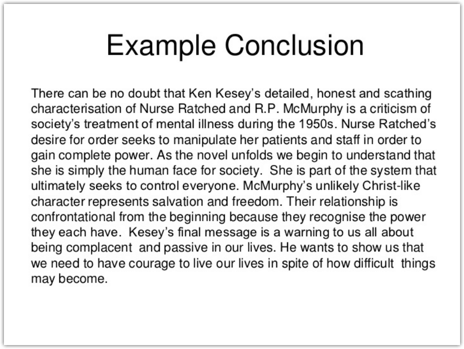 good conclusion for an essay example